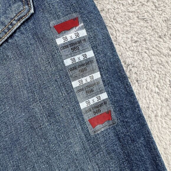 S Levi 569 Jeans Men's 38x30 Loose Straight Fit Comfort Medium Wash Denim - Picture 10 of 12